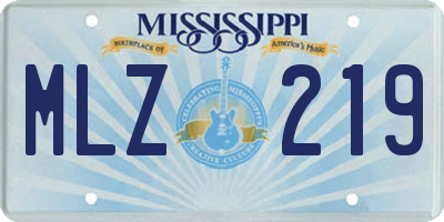 MS license plate MLZ219