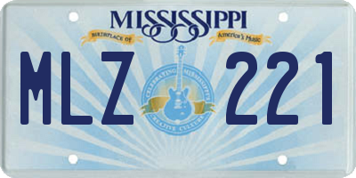 MS license plate MLZ221