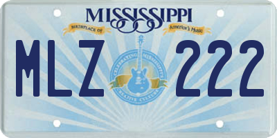 MS license plate MLZ222