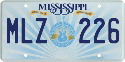 MS license plate MLZ226