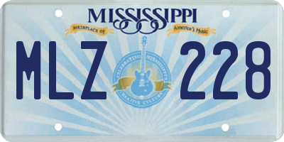 MS license plate MLZ228