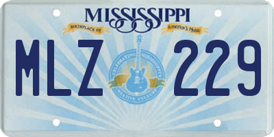 MS license plate MLZ229