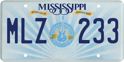 MS license plate MLZ233