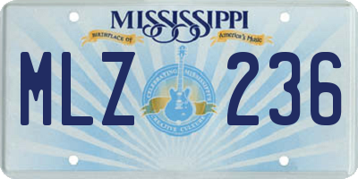 MS license plate MLZ236