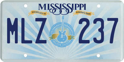 MS license plate MLZ237