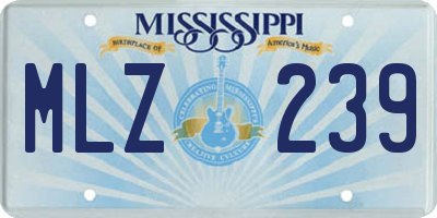MS license plate MLZ239