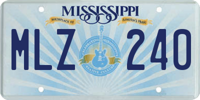 MS license plate MLZ240