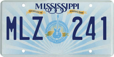 MS license plate MLZ241