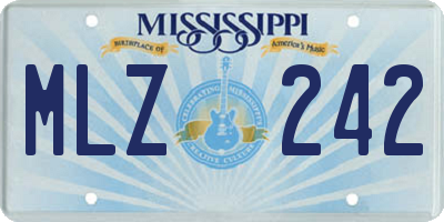MS license plate MLZ242
