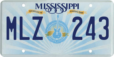 MS license plate MLZ243