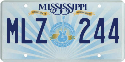 MS license plate MLZ244