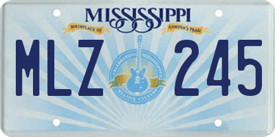 MS license plate MLZ245