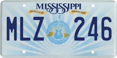 MS license plate MLZ246