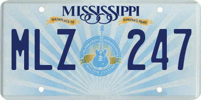 MS license plate MLZ247