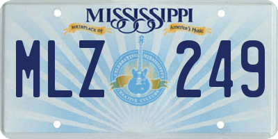 MS license plate MLZ249
