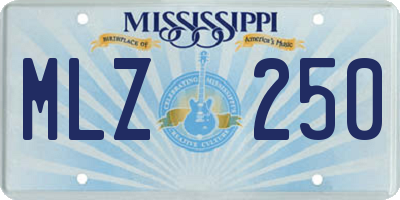 MS license plate MLZ250