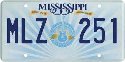 MS license plate MLZ251