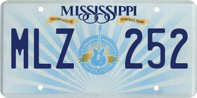 MS license plate MLZ252