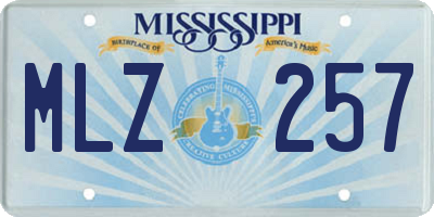 MS license plate MLZ257