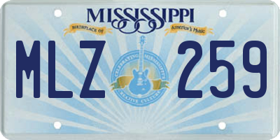 MS license plate MLZ259