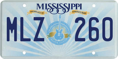 MS license plate MLZ260