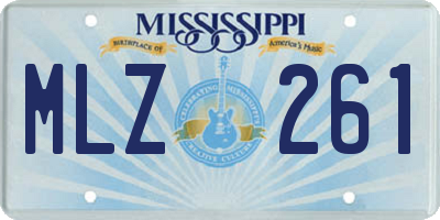 MS license plate MLZ261