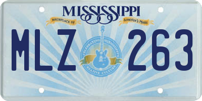 MS license plate MLZ263