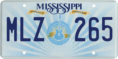 MS license plate MLZ265