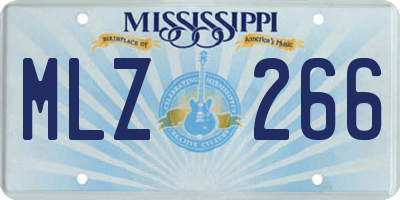 MS license plate MLZ266