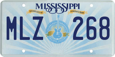 MS license plate MLZ268