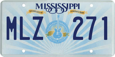MS license plate MLZ271