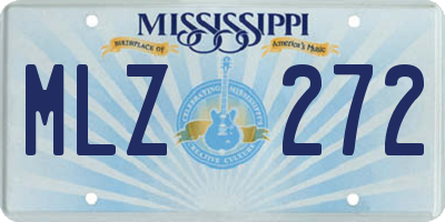 MS license plate MLZ272