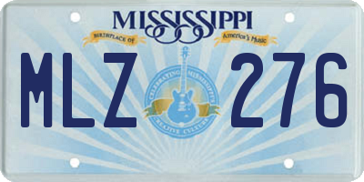 MS license plate MLZ276