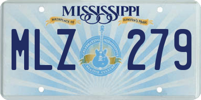MS license plate MLZ279