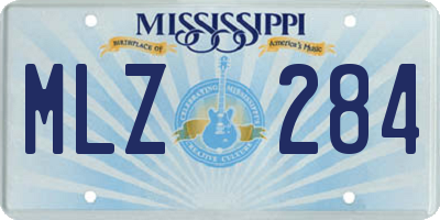 MS license plate MLZ284