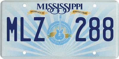 MS license plate MLZ288