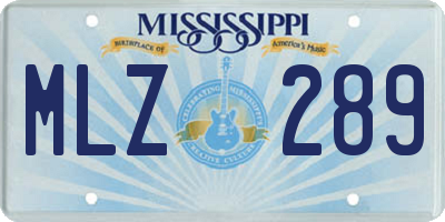 MS license plate MLZ289