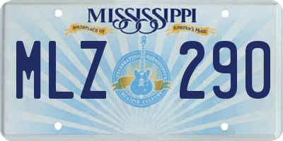 MS license plate MLZ290