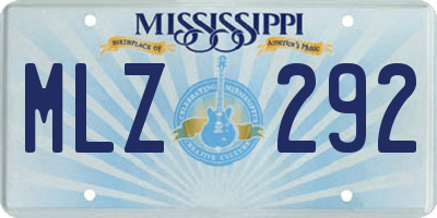 MS license plate MLZ292