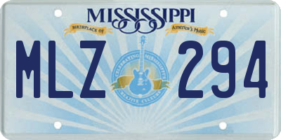 MS license plate MLZ294