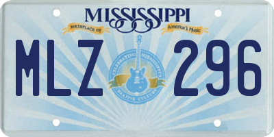 MS license plate MLZ296