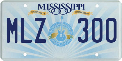 MS license plate MLZ300