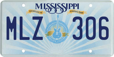 MS license plate MLZ306