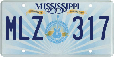 MS license plate MLZ317