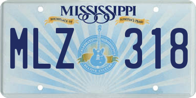 MS license plate MLZ318