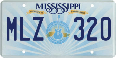 MS license plate MLZ320