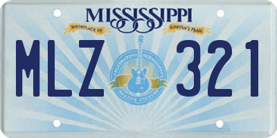 MS license plate MLZ321