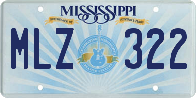 MS license plate MLZ322
