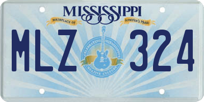 MS license plate MLZ324