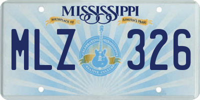 MS license plate MLZ326